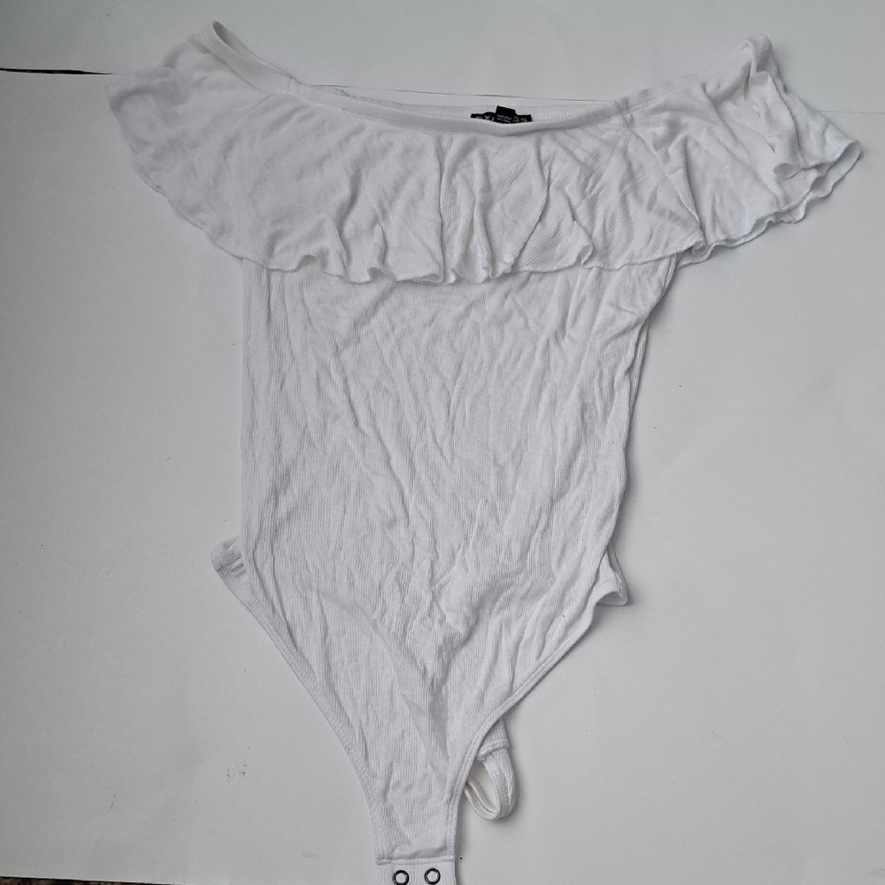 Express White Ribbed Top